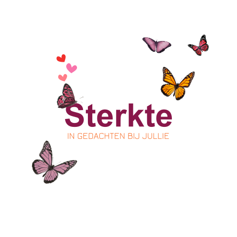 Condoleancekaart met paarse en roze vlinders