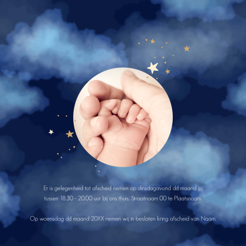 Rouwkaart voor kindje met sterrenhemel