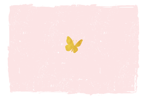 Lieve bedankkaart met gouden vlinder op roze achtergrond