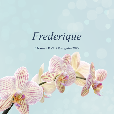 Moderne rouwkaart met orchidee