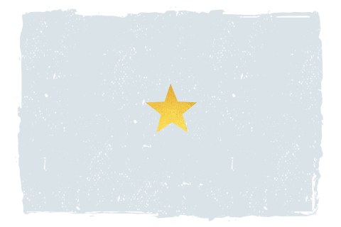 Stoere bedankkaart met gouden ster op blauwe achtergrond